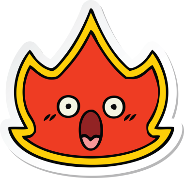 Bir insan tarafından çizilmiş şirin bir çizgi film çıkartması.