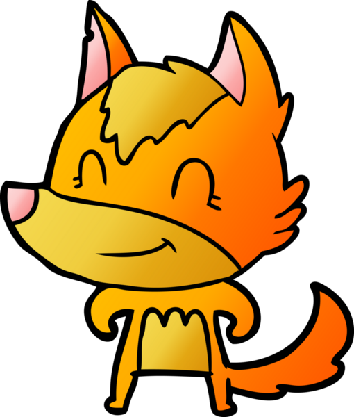 Bir insan tarafından çizilmiş tilki çizgi film karakteri