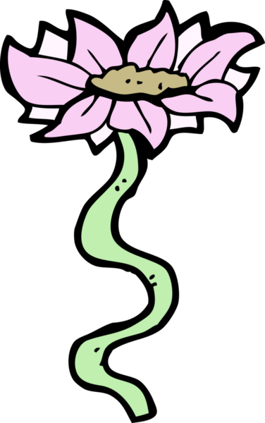 Bir insan tarafından çizilmiş karikatür çiçeği