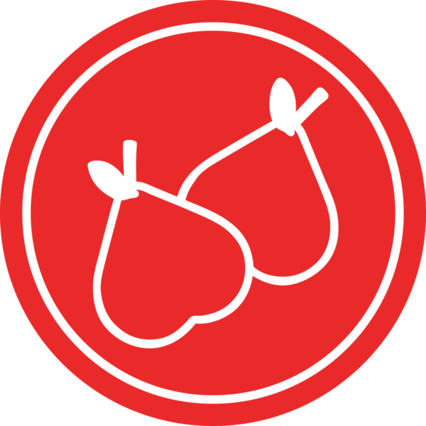 organik armutlar bir insan tarafından çizilmiş dairesel simge