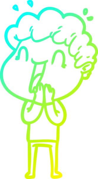 Bir insan tarafından çizilmiş mutlu bir adamın soğuk çizgi çizimi.