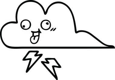 Bir insan tarafından çizilmiş bir fırtına bulutu çizimi