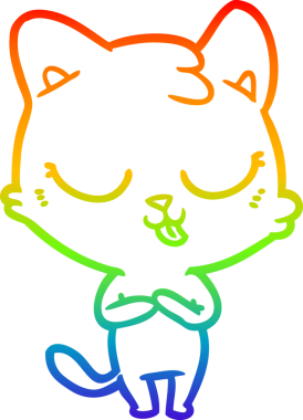 gökkuşağı gradyanı çizimi bir insan tarafından çizilmiş çizgi film kedisi