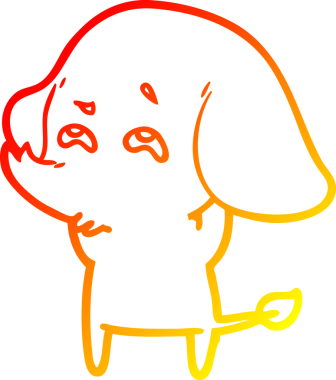 Bir insan tarafından çizilmiş bir filin sıcak çizgi çizimi