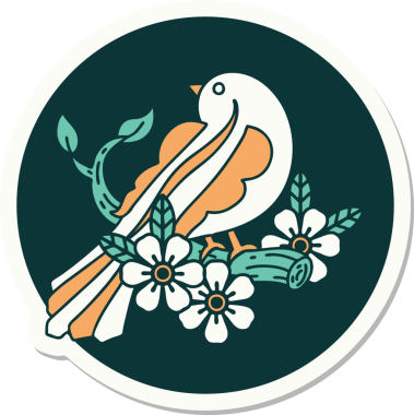 Bir insan tarafından çizilmiş bir dalda geleneksel bir dövme stili.