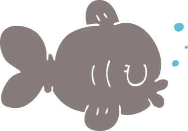 Bir insan tarafından çizilmiş komik karikatür balığı.