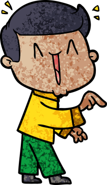 Bir insan tarafından çizilmiş heyecanlı bir çizgi film.