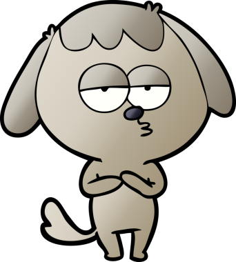 Bir insan tarafından çizilmiş, sıkılmış bir köpek.