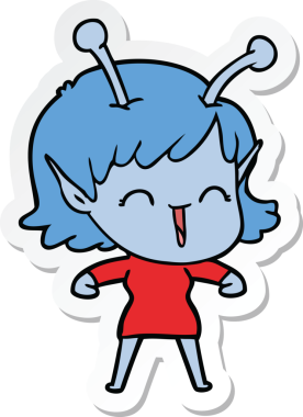 Bir insan tarafından çizilmiş uzaylı kız.