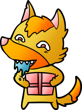 Bir insan tarafından çizilmiş tilki çizgi film karakteri