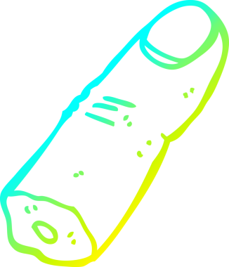 Bir insan tarafından çizilmiş kesik bir parmağın soğuk gradyan çizimi