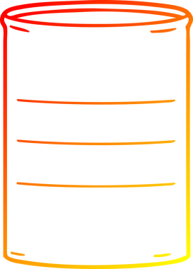 Bir insan tarafından çizilmiş karikatür petrol varilinin sıcak gradyan çizimi