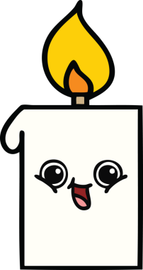 Bir insanın çizdiği yanan mum karikatürü.