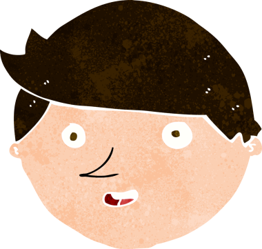 Bir insan tarafından çizilmiş mutlu bir yüz.