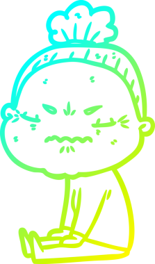 Bir çizgi film çizimi, bir insan tarafından çizilmiş yaşlı bir kadını rahatsız ediyordu.