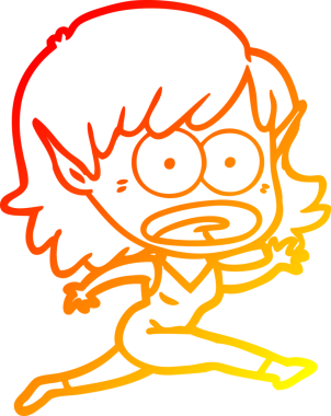 Bir çizgi film karakteri çizimi bir insan tarafından çizilmiş elf kızı şok etti.