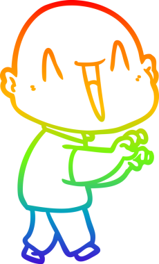 gökkuşağı gradyan çizimi mutlu bir çizgi kel adamın çizimi bir insan tarafından çizildi