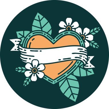 Bir insan tarafından çizilmiş kalp ve bayrağın ikonik dövme şekli