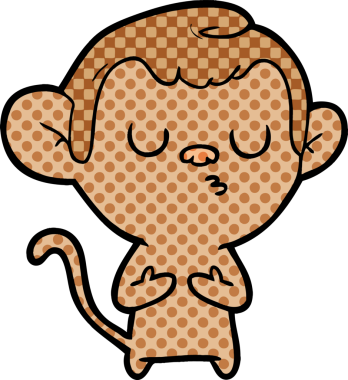 Bir insan tarafından çizilmiş çizgi maymun.