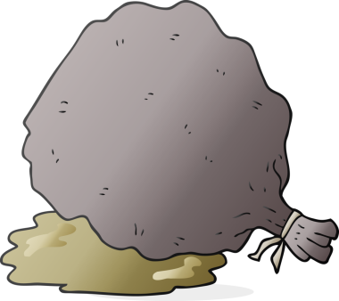 Bir insan tarafından çizilmiş el yazması bir çöp torbası.