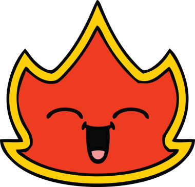 Bir insan tarafından çizilmiş güzel bir ateş karikatürü.