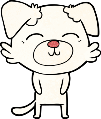 Bir insan tarafından çizilmiş çizgi film köpeği.