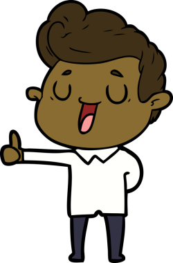 Bir insan tarafından çizilmiş mutlu çizgi film adamı.