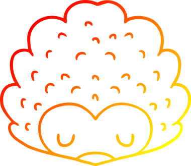 Bir insan tarafından çizilmiş bir kirpinin sıcak çizgi çizimi