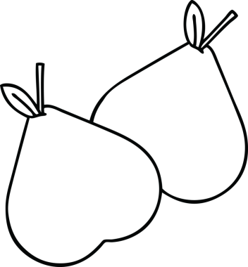 Bir insan tarafından çizilmiş armutların çizgi çizimi