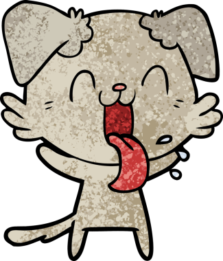 Bir insan tarafından çizilmiş nefes nefese bir köpek.