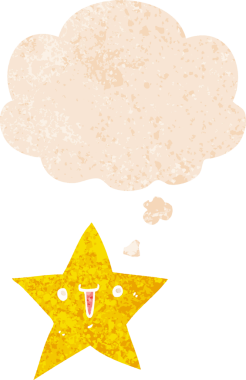 Homurdanan düşünce baloncuğu olan sevimli çizgi film yıldızı bir insan tarafından çizilmiş tedirgin geçmiş dokuma tarzı