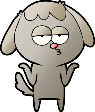 Bir insan tarafından çizilmiş, sıkılmış bir köpek.