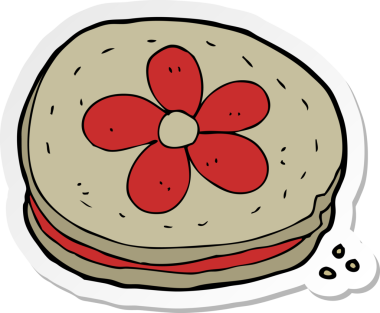 Bir insan tarafından çizilmiş karikatür bisküvisi.