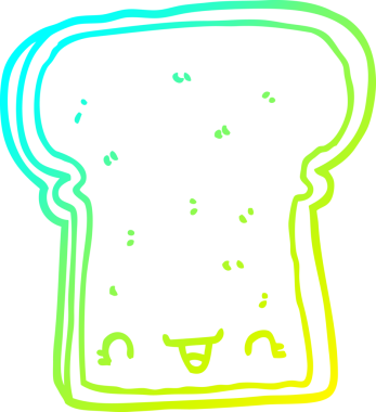 Bir insan tarafından çizilmiş bir ekmek diliminin soğuk gradyan çizimi.