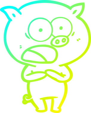 Bir insan tarafından çizilmiş bağıran domuz çizgi filmi çizimi.