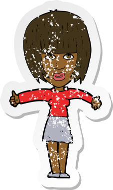 Bir insan tarafından çizilmiş kızgın bir karikatürün gerilimli çıkartması.