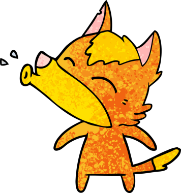 Bir insan tarafından çizilmiş tilki çizgi film karakteri