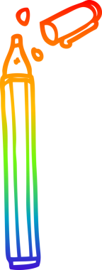 gökkuşağı gradyan çizgi çizimi bir insan tarafından çizilmiş bir ofis kalemi