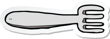 Bir insan tarafından çizilmiş bir karikatür çatalının çıkartması.