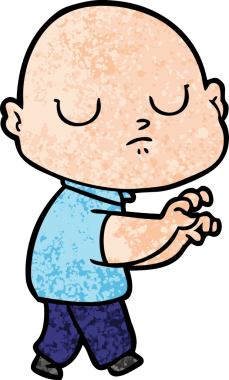 bir insan tarafından çizilmiş kel bir adam.