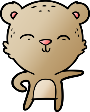 Bir insan tarafından çizilmiş mutlu çizgi film ayısı.