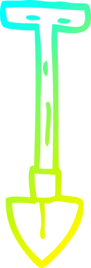 Bir insan tarafından çizilmiş bir karikatür çizgisinin soğuk gradyanı