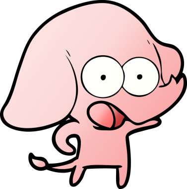 Bir insan tarafından çizilmiş şirin bir fil.