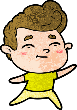 Bir insan tarafından çizilmiş mutlu çizgi film adamı.