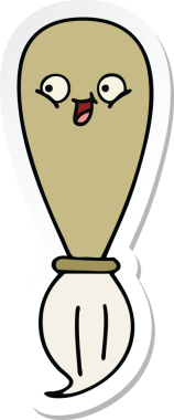 Bir insan tarafından çizilmiş şirin bir karikatür fırçasının çıkartması.