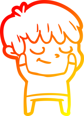 Bir insan tarafından çizilmiş mutlu çizgi film çocuğu çizimi.