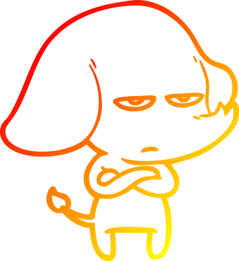 Bir insan tarafından çizilmiş kızgın bir fil çizimi.