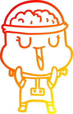 Bir insan tarafından çizilmiş mutlu bir çizgi robot çizimi