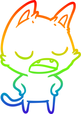 gökkuşağı gradyan çizimi bir insan tarafından çizilmiş konuşan kedi çizgi filmi