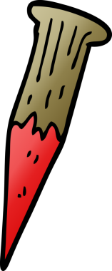 Bir insan tarafından çizilmiş kanlı vampir kazığı.